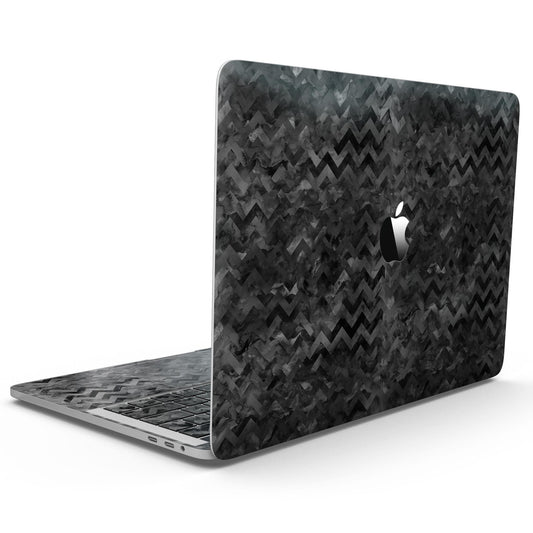 Black Basic Watercolor Chevron Pattern - MacBook Pro with Touch Bar
